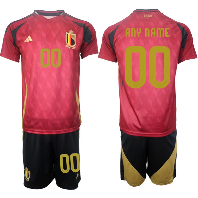 Men 2024-2025 Season Belgium home red customized Soccer Jersey->customized soccer jersey->Custom Jersey